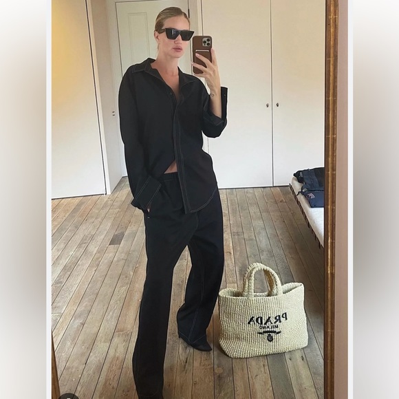 Prada large raffia crochet tote bag, natural - Picture 11 of 11